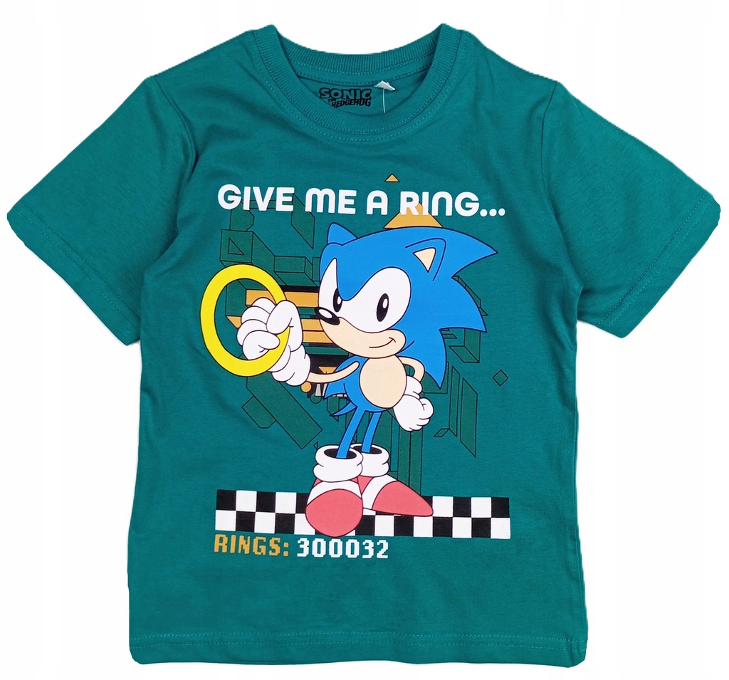 KOSZULKA DLA CHŁOPCA SONIC T-SHIRT BLUZKA CHŁOPIĘCA KRÓTKI RĘKAW LATO 122