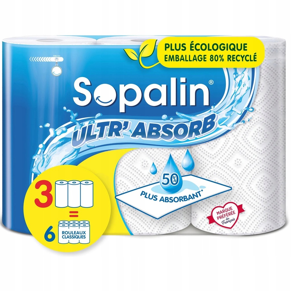 Sopalin Ultr'Absorb Ręczniki papierowe 3 sztuki