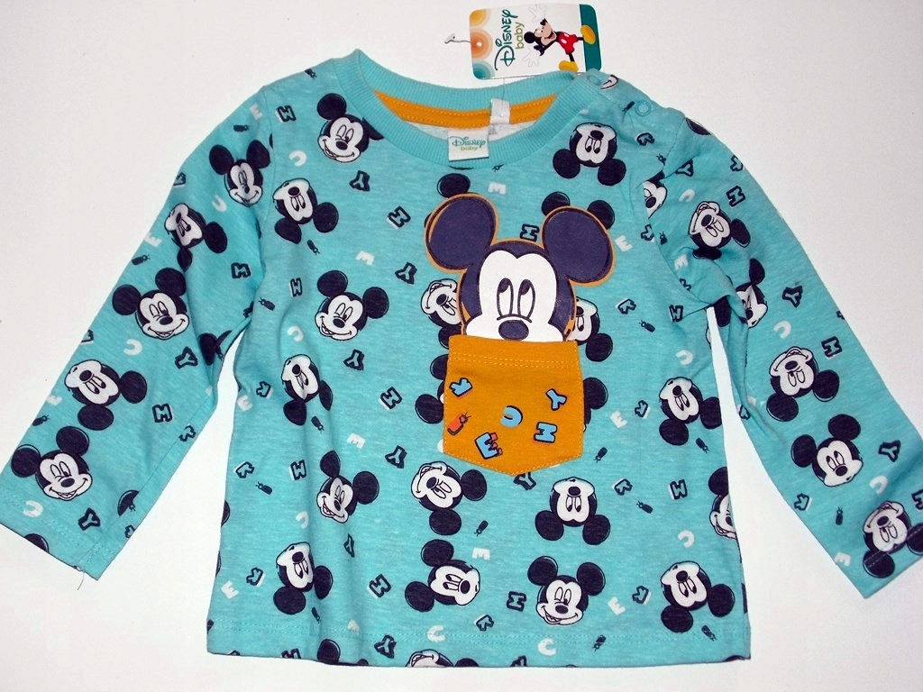 DISNEY *BLUZKA MICKEY *BAWEŁNA *6-9M ^74