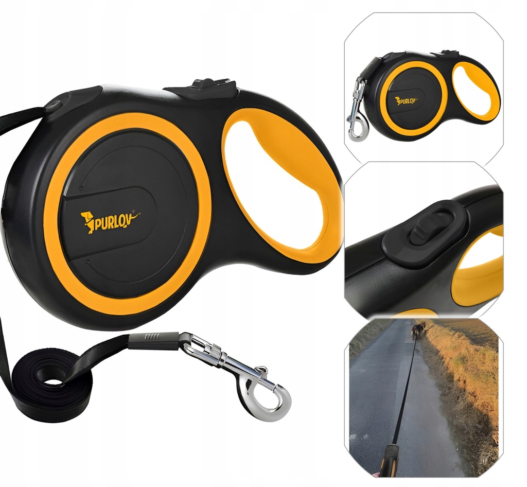 SMYCZ DLA PSA AUTOMATYCZNA 5M 15KG MOCNA DŁUGA ZWIJANA TAŚMA Z BLOKADĄ