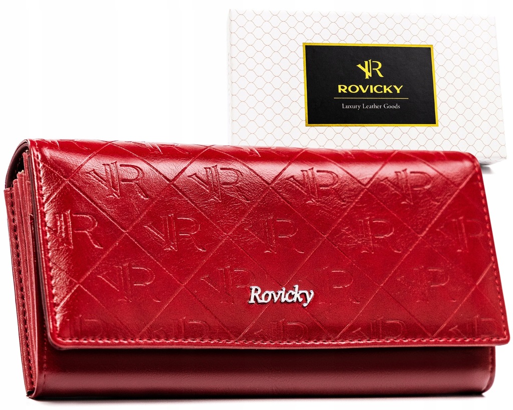 Rovicky portfel skóra naturalna czerwony RPX-24-PMT-4643 RED - kobieta