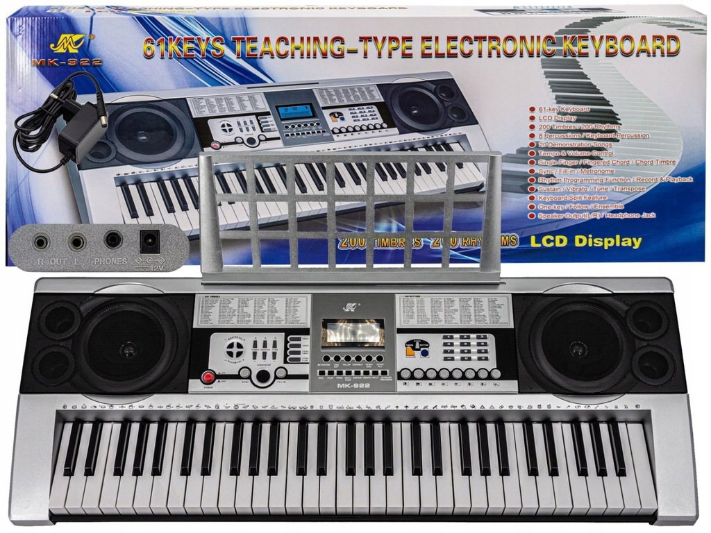 Keyboard MK-922 - duży wyświetlacz LCD, 61 klawiszy Meike