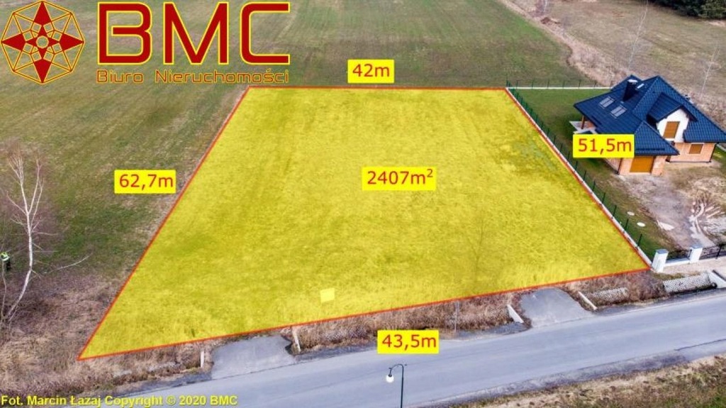 Działka, Kamieńskie Młyny, Woźniki (gm.), 2407 m²