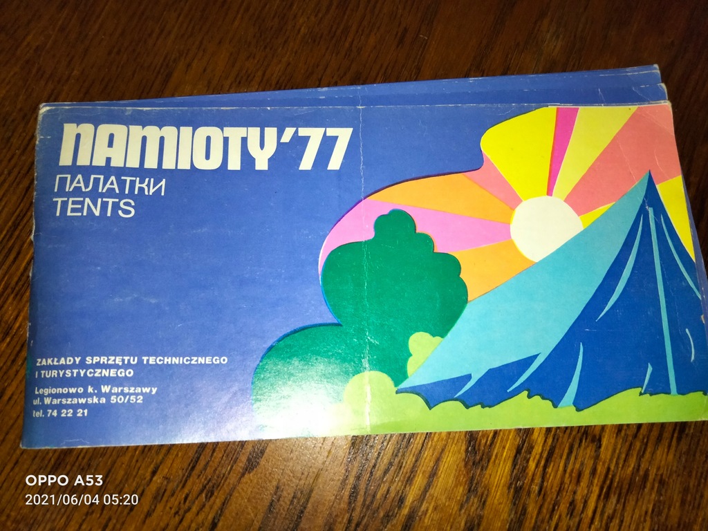Namioty Legionowo stary unikatowy katalog 1977 rok