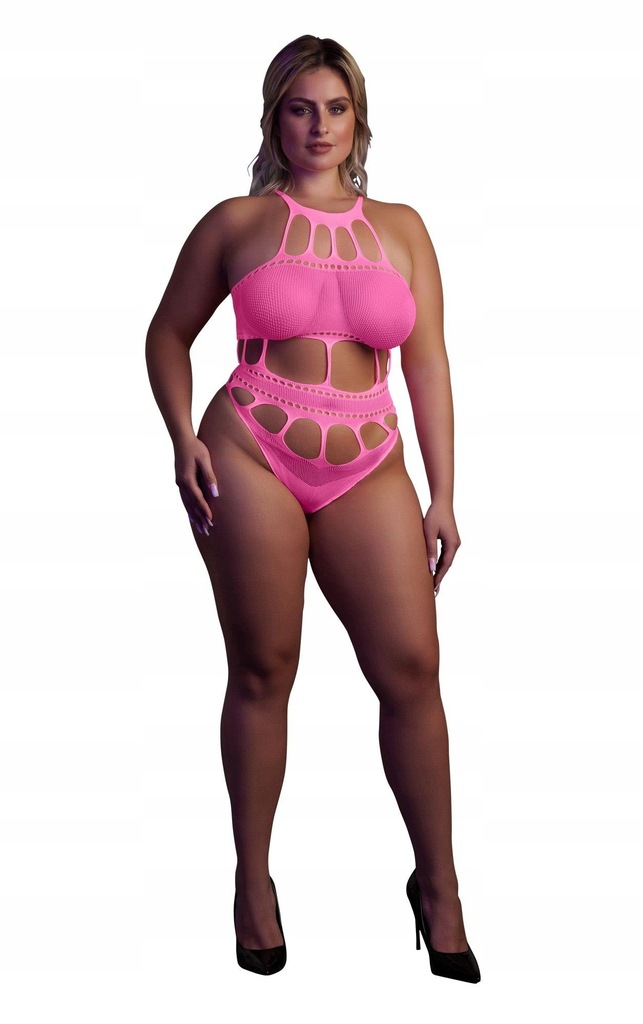 Body with Grecian Neckline - Neon Pink - XL/XXXXL