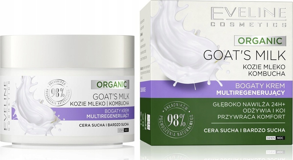 Eveline Organic Goat's Milk - Bogaty krem multiregenerujący - cera sucha