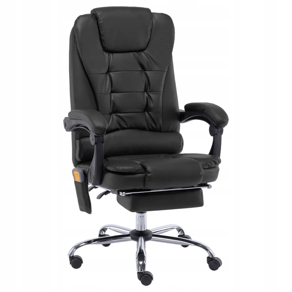 vidaXL Krzesło biurowe z funkcją masażu, czarne, s
