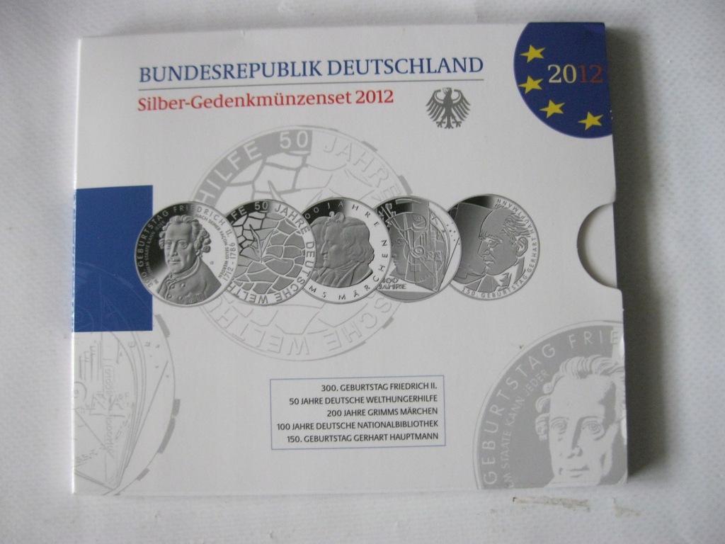 10 EURO NIEMCY 2012/srebro/5 sztuk !!!