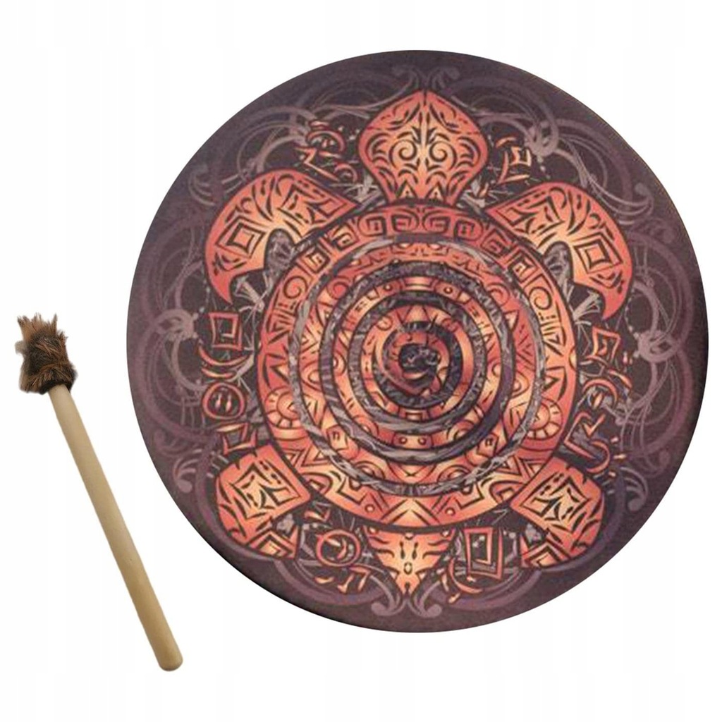 Shaman Drum With Totem Turtle Holiday Round Drum