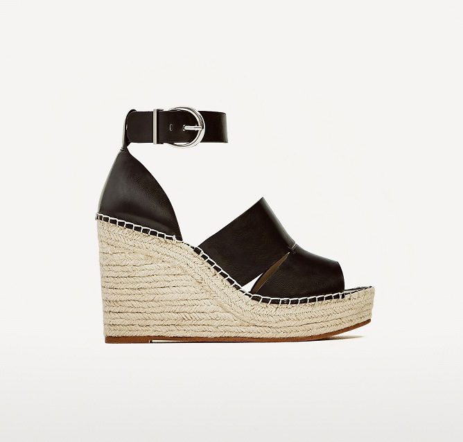 ZARA CZARNE ESPADRYLE SANDAŁY NA KOTURNIE BUTY 39