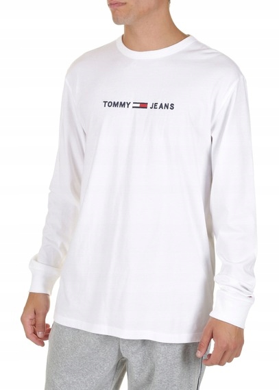 TOMMY HILFIGER JEANS Longsleeve biały XXL RABAT -%