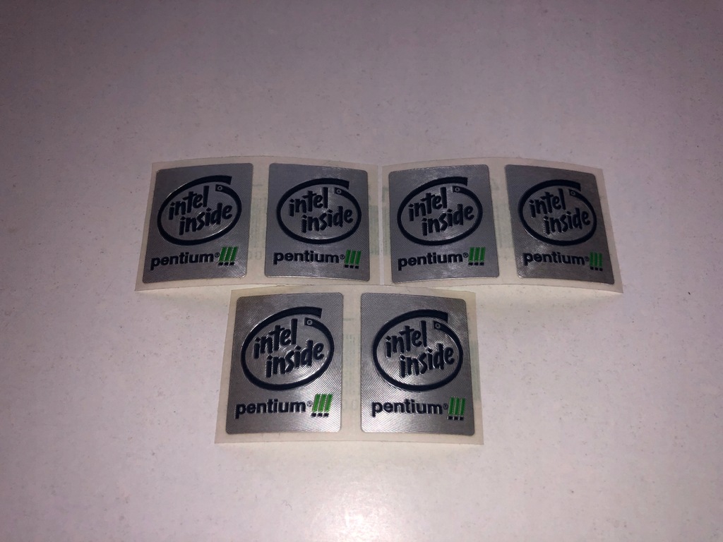 Naklejka oryginalna PENTIUM III 3 Komplet 6 szt.