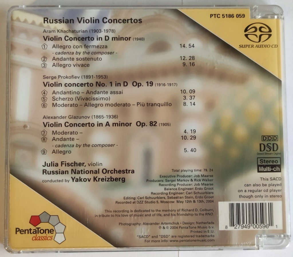 Купить CD SACD Юлия Фишер Русские скрипичные концерты: отзывы, фото, характеристики в интерне-магазине Aredi.ru