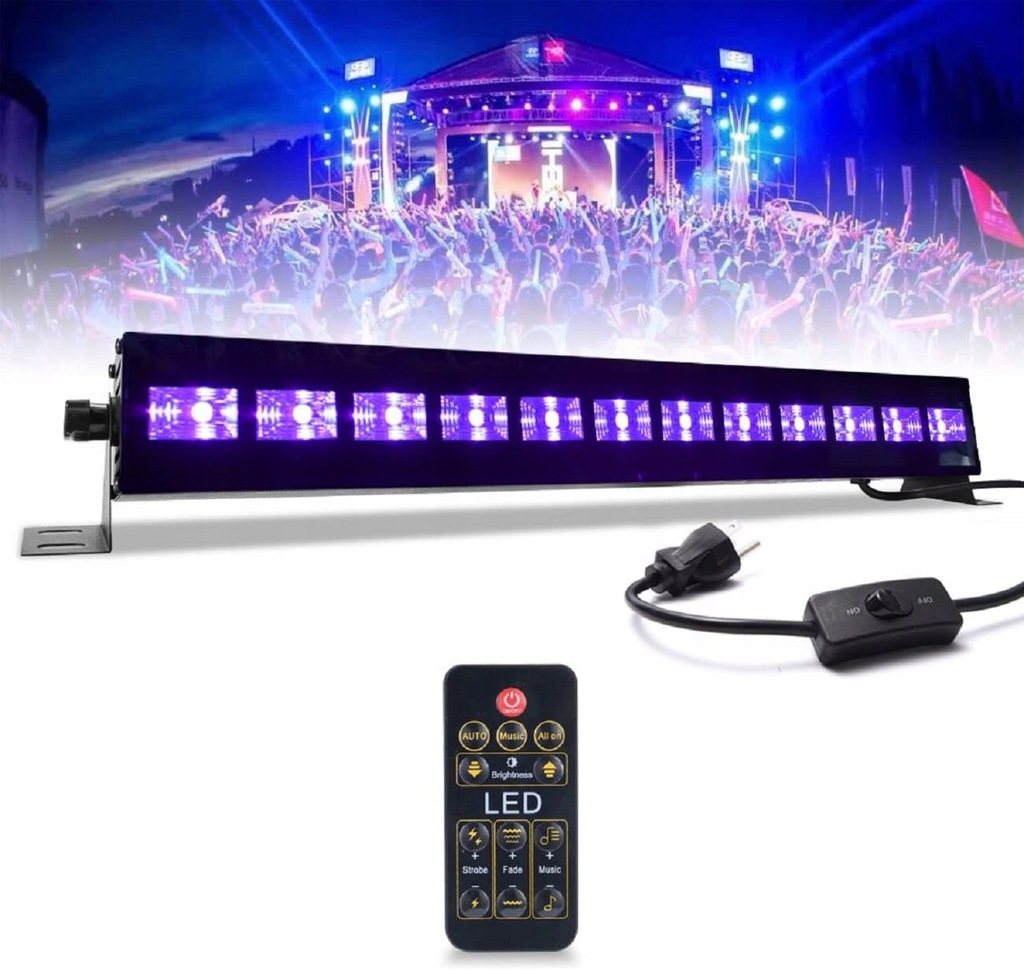 Belka LED BAR UV 12x 3W ultrafiolet listwa PILOT