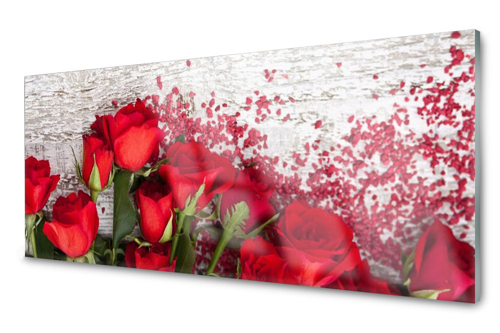 Lacobel Panel Szklany Róże Kwiaty Roślina 120x60