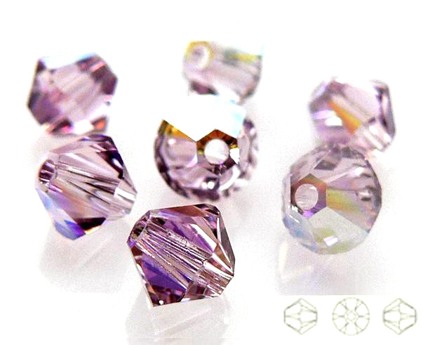 5328 Swarovski Xilion 4mm Light Amethyst AB 10szt.