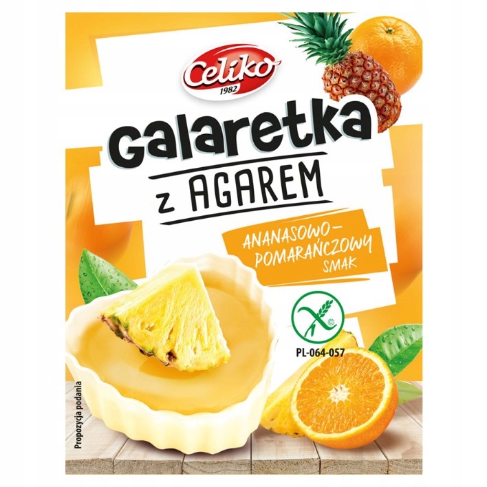 Galaretka z agarem o smaku ananas-pomarańczowy