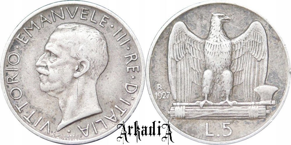 Włochy 5 lirów 1927 !!!