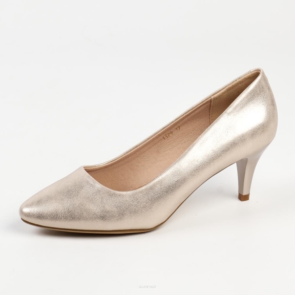 Złote niskie szpilki damskie SERGIO LEONE 1379 r36