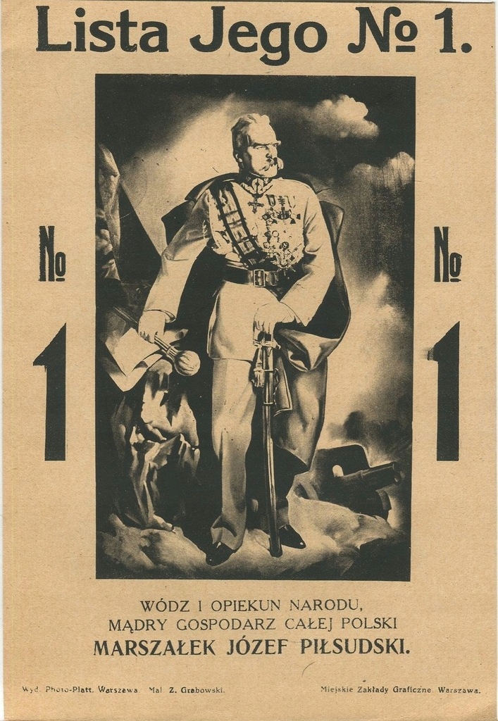 ulotka wyborcza 1928 JÓZEF PIŁSUDSKI sanacja BBWR