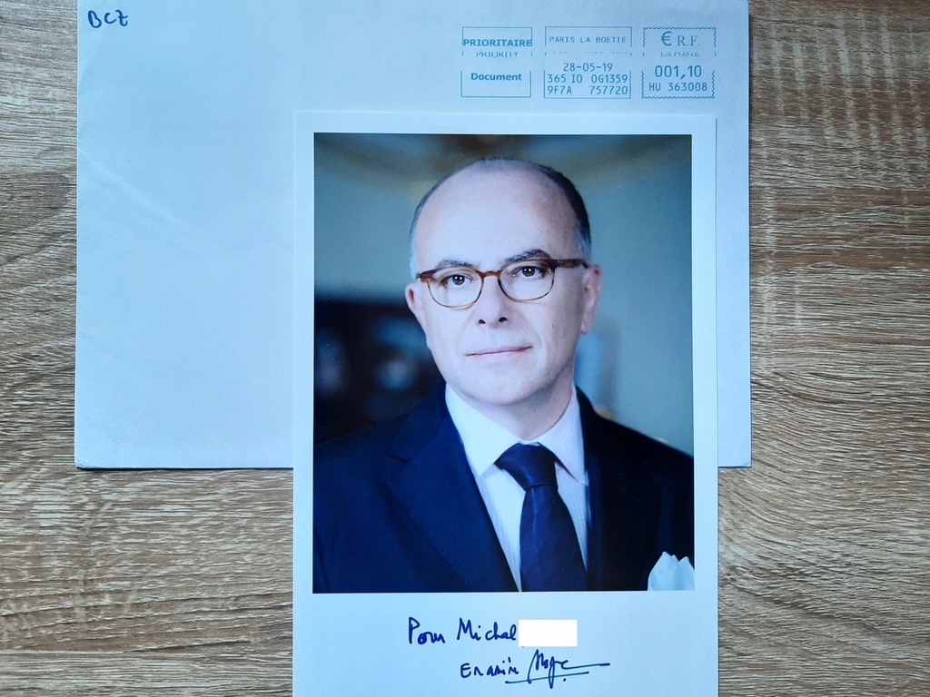 Bernard Cazeneuve Premier Francji AUTOGRAF