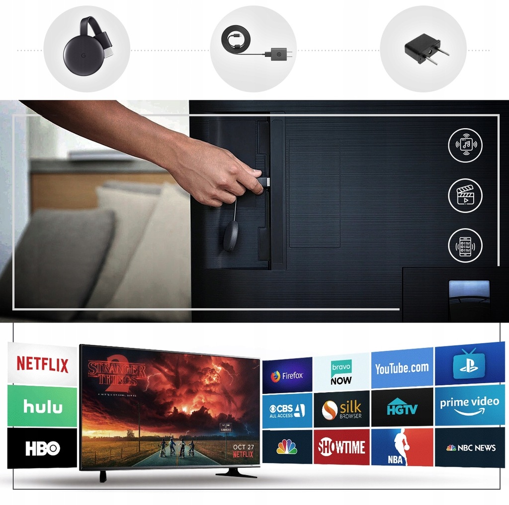 Купить GOOGLE Chromecast 3 SMART TV ПОТОК FULL HD Wi-Fi: отзывы, фото, характеристики в интерне-магазине Aredi.ru