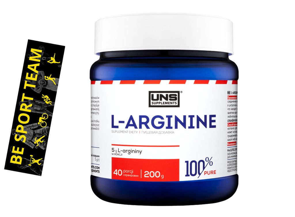 UNS L-ARGININE 200G 100% CZYSTA ARGININA POMPA NO