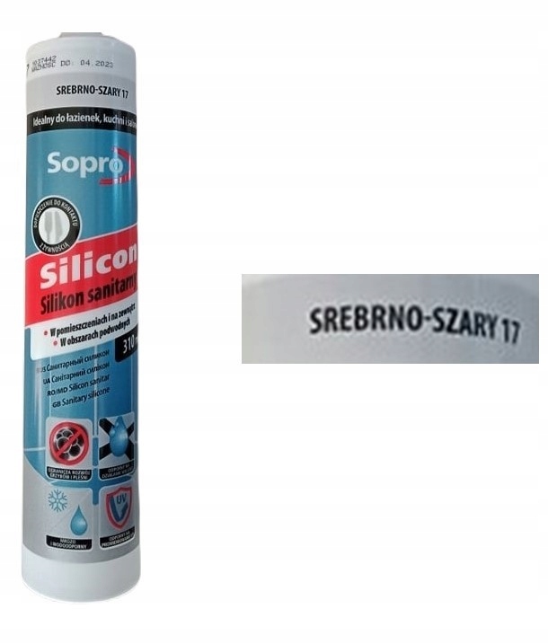 Silikon sanitarny Sopro SREBRNO SZARY 17 - 310ml