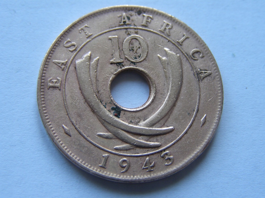 BRYTYJSKA WSCHODNIA AFRYKA 10 CENTS 1943 ROK !!!!!