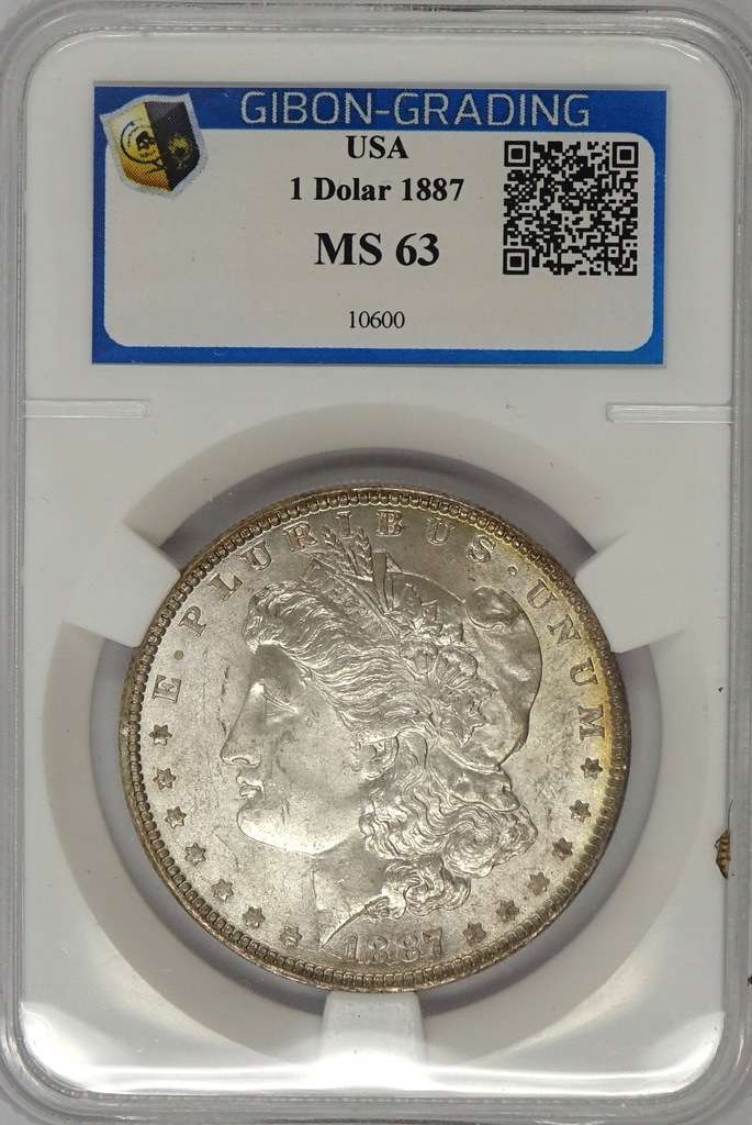 GB USA 1 dolar 1887 MORGAN - GG MS63