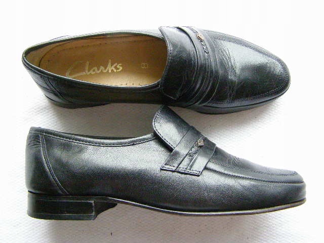 CLARKS modne skórzane klasyczne mokasyny ROZ.42