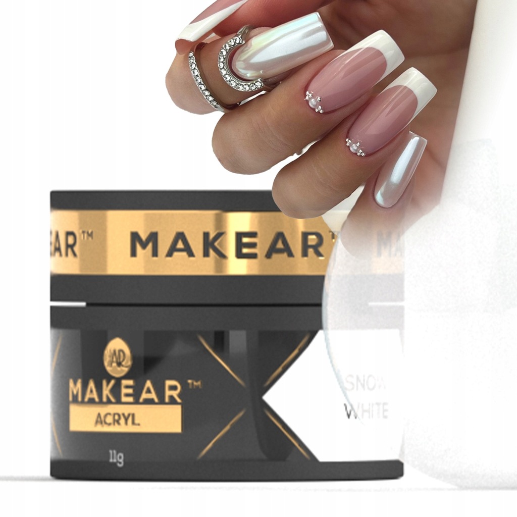 MAKEAR Puder akrylowy akryl do paznokci zdobień SNOW WHITE acrylic powder