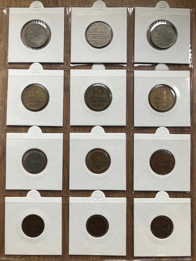 Zestaw 12 sztuk monet - Wolne miasto Gdańsk