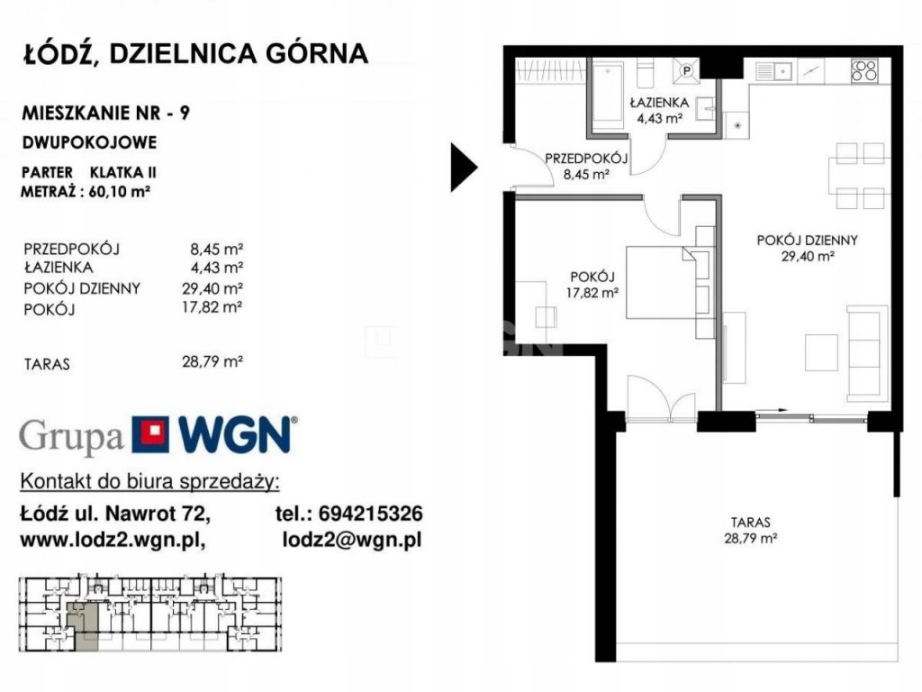 Mieszkanie Ruda, Górna, 60,10 m²