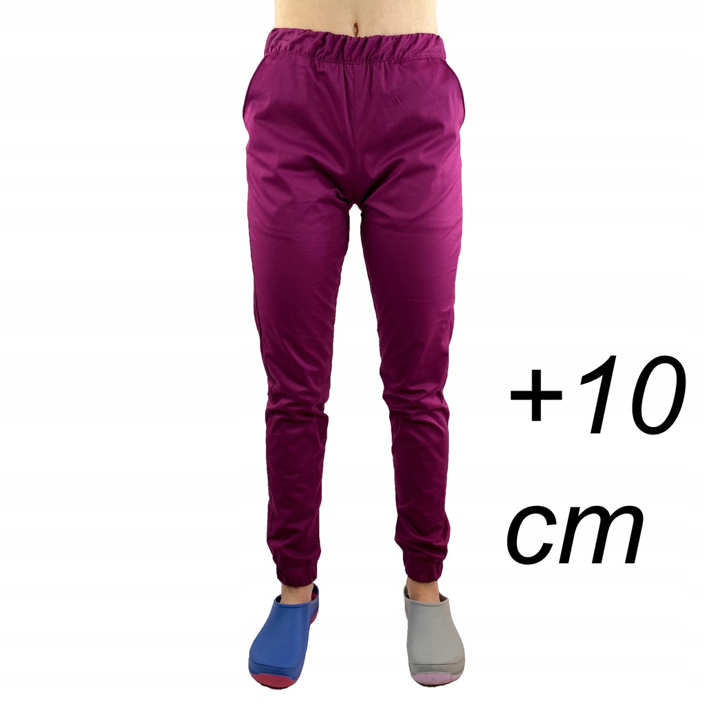 Spodnie medyczne elastyczne DuduMed Burgundowe Lon