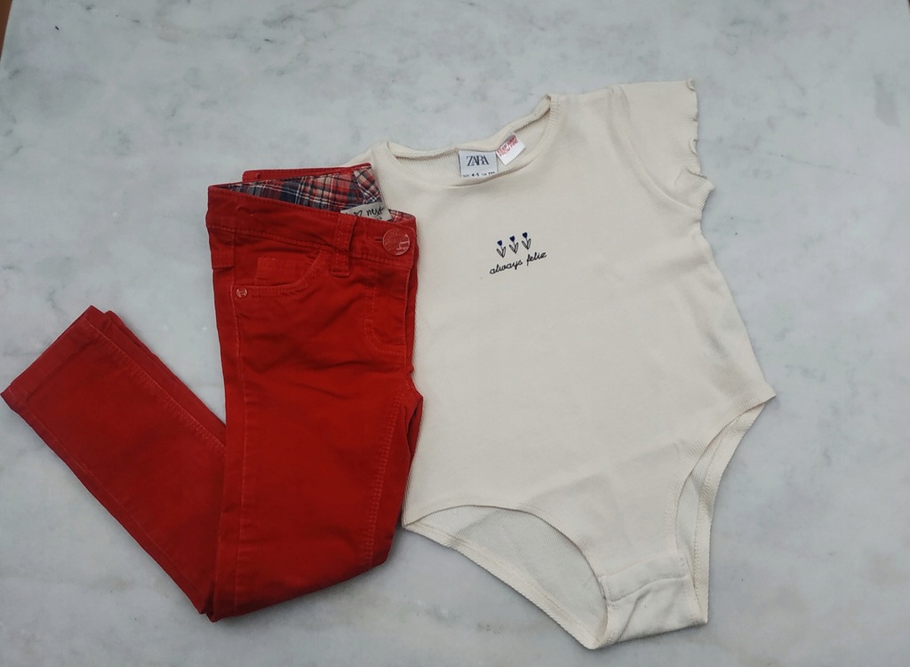 104/110 zestaw body i sztruksy next Zara s. newbie