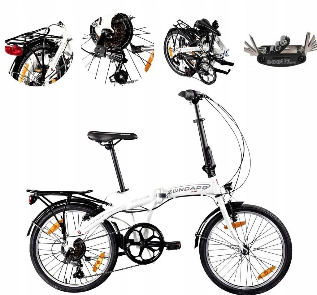 Rower składany Zundapp ZF20 City Folder rama 20 cali koło 20 " biały