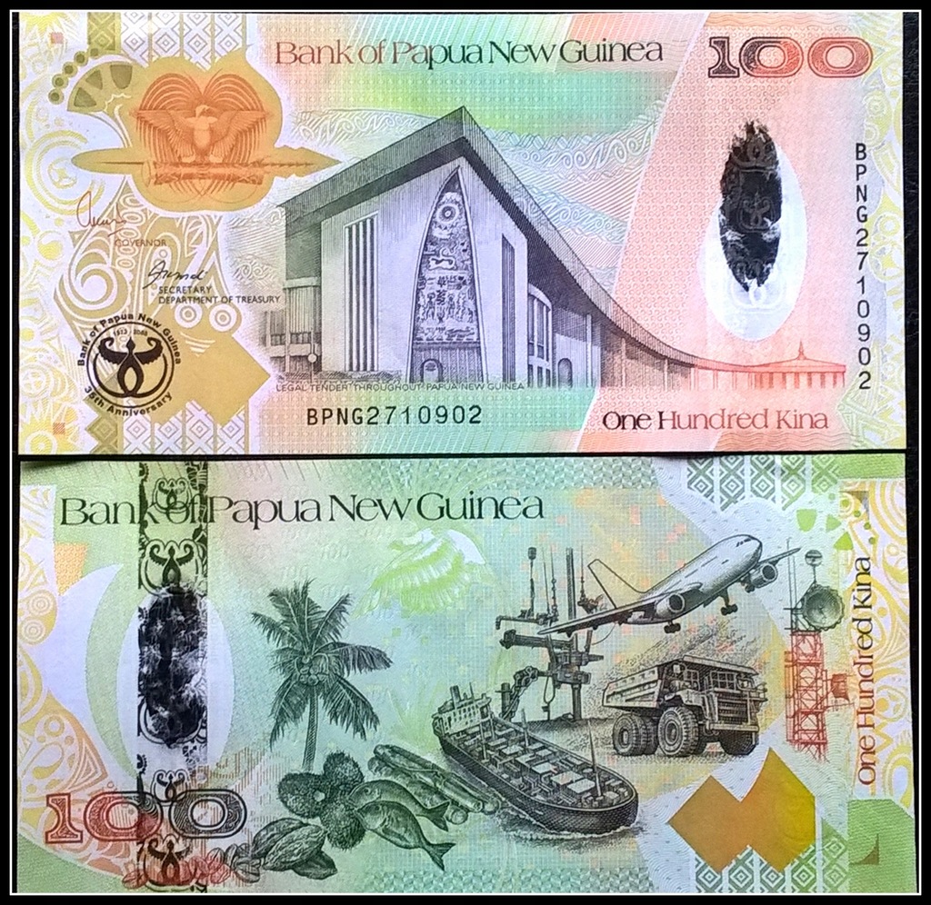 Banknot Papua Nowa Gwinea 100 Kina 2008r. UNC