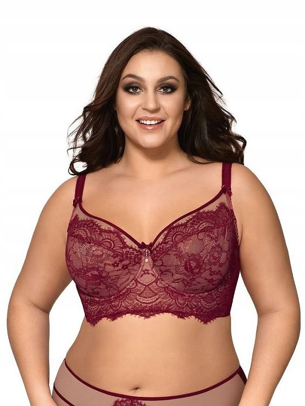 Półgorset Ava 1396/2 miękki longline 65G bordo