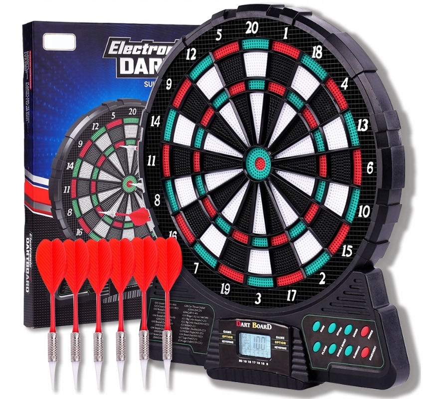 ELEKTRONICZNA TARCZA DO GRY W DART RZUTKI LOTKI+ 6 RZUTEK ZESTAW PREZENTOWY