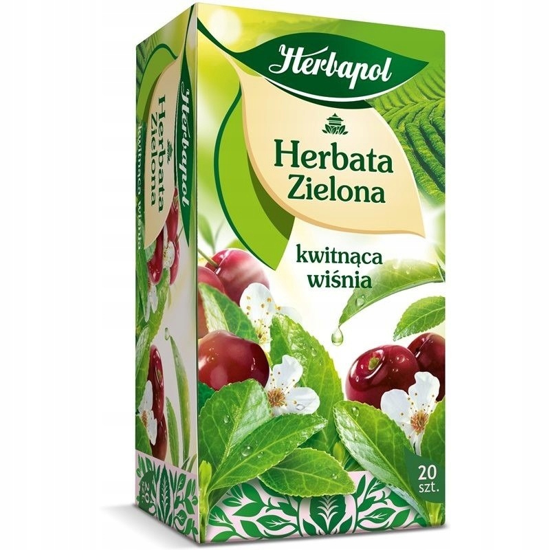 Herbata HERBAPOL zielona kwitnąca wiśnia (20tb x 1