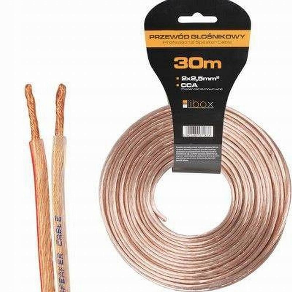 KABEL PRZEWÓD GŁOŚNIKOWY 2x2,5mm CCA HQ 30 METRÓW