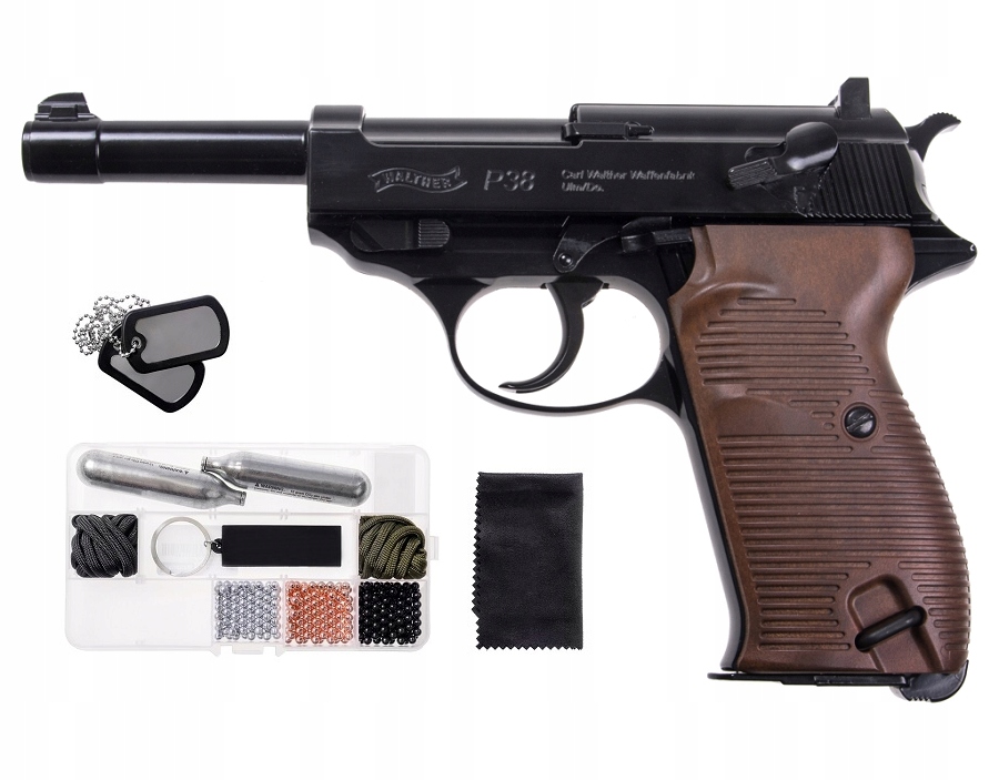 Wiatrówka pistolet Walther P38 4,5 mm ZESTAW