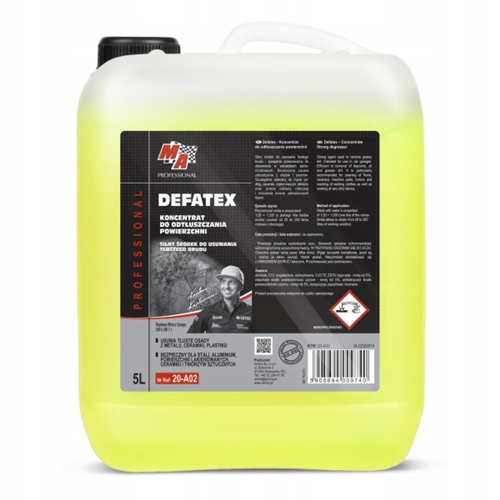 ŚRODEK DO CZYSZCZENIA POWIERZCHNI ZAOLEJONYCH 5L DEFATEX ODTŁUSZCZACZ /
