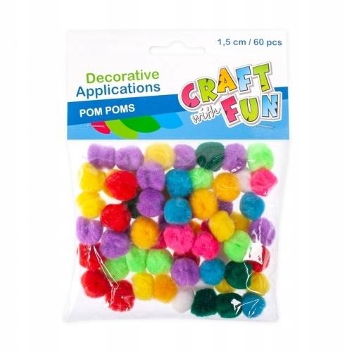 Ozdoba dekoracyjna pompon mini 60el Craft with Fun