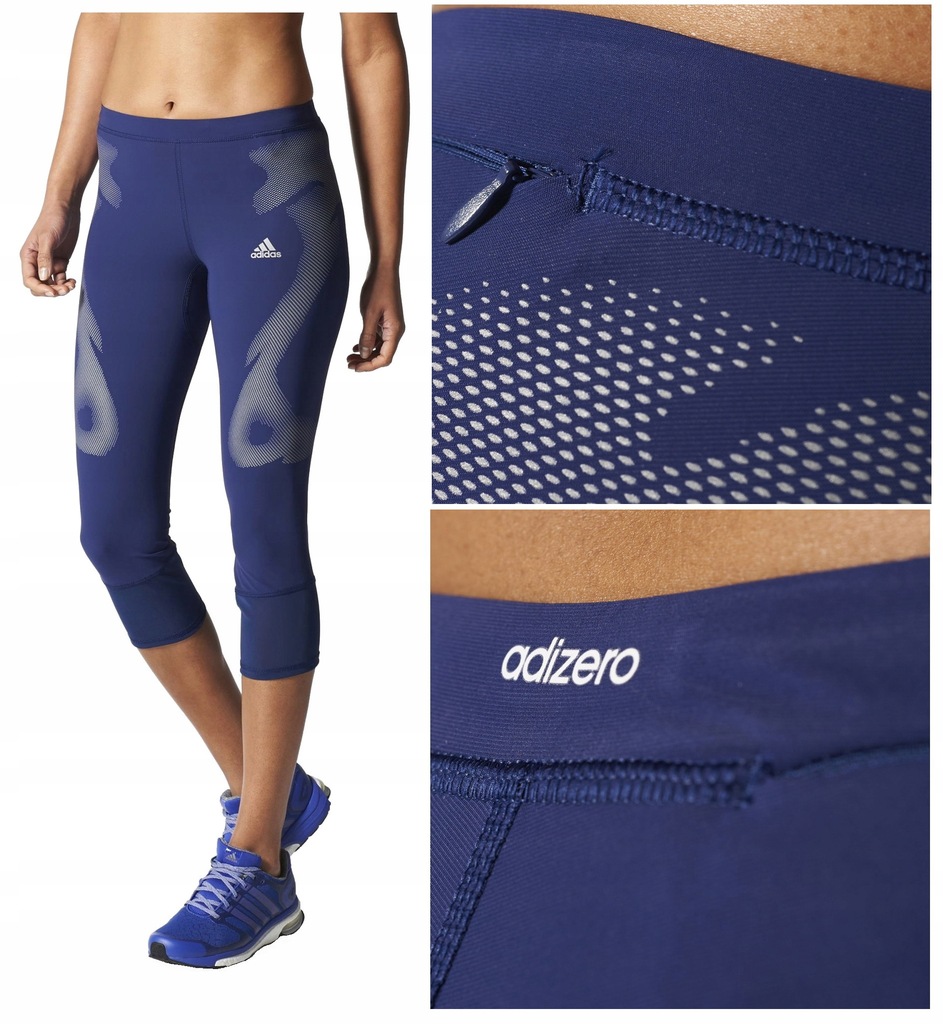 Adidas AdiZero SprintWeb 3/4 legginsy biegowe - XS