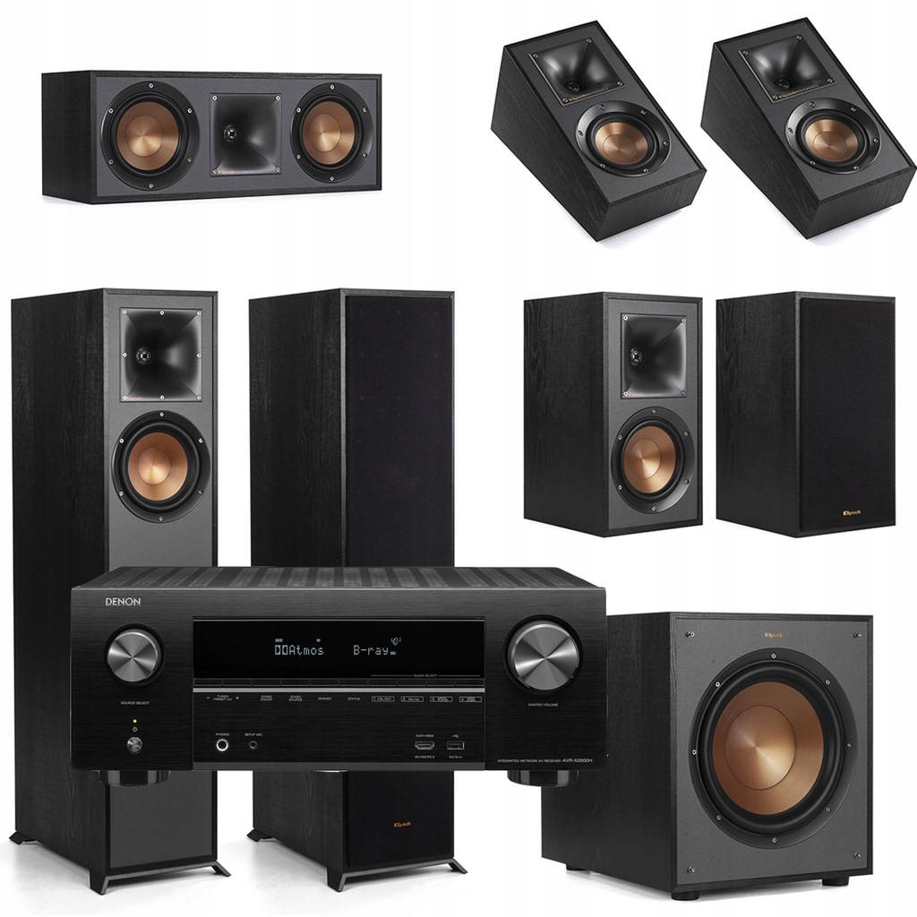 KLIPSCH R-610 R-51 R-52 R-120 R-41 DENON AVR-X2600