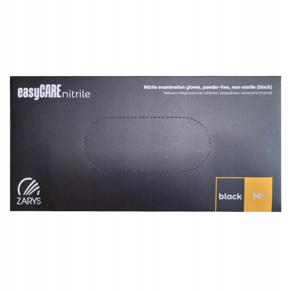 Rękawice nitrylowe czarne bezpudrow M 100szt Zarys