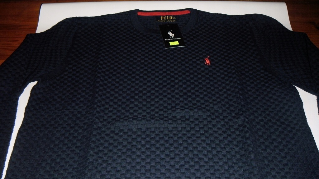 Sweter polo ralph lauren granatowy struktura