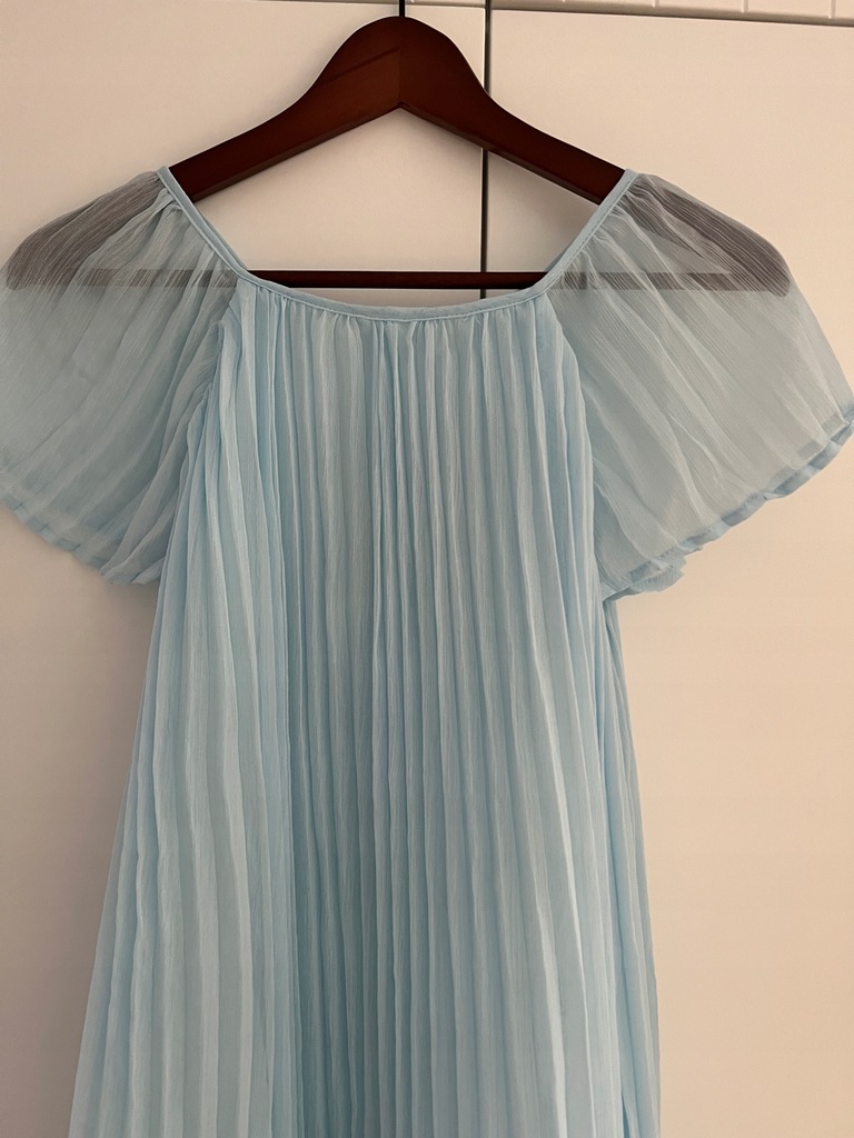 Cool Club błękitna plisowana sukienka tiulowa 164